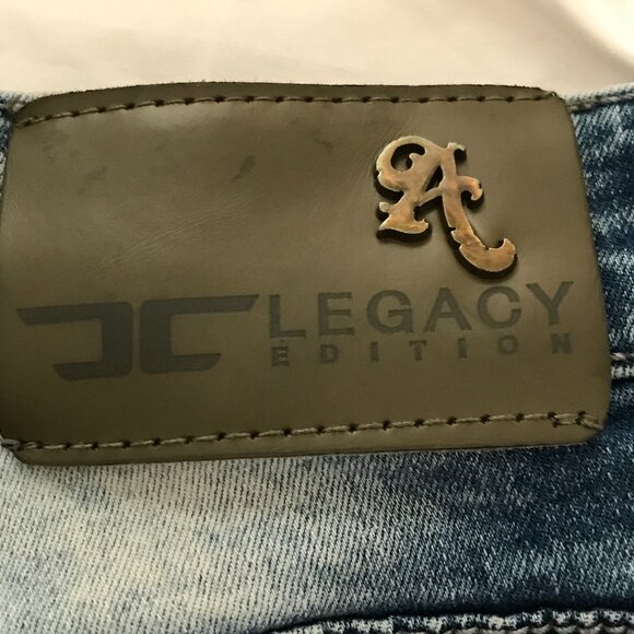 Jordan Craig Sean Legacy Edition Jeans Men Blue 34x32 Distressed Destroyed - Picture 11 of 14
